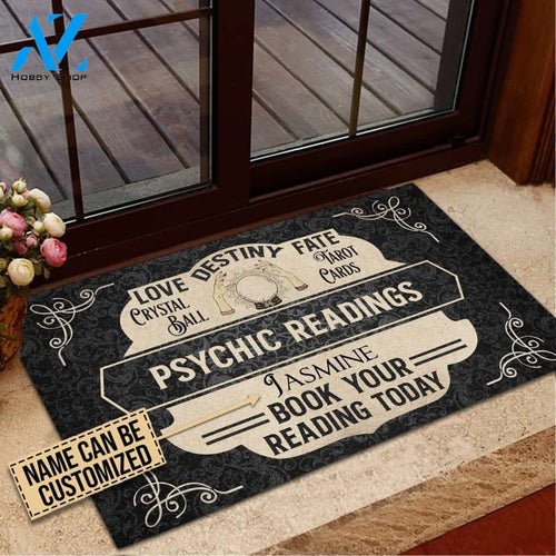 Personalized Black Tarot Psychic Readings Customized Doormat
