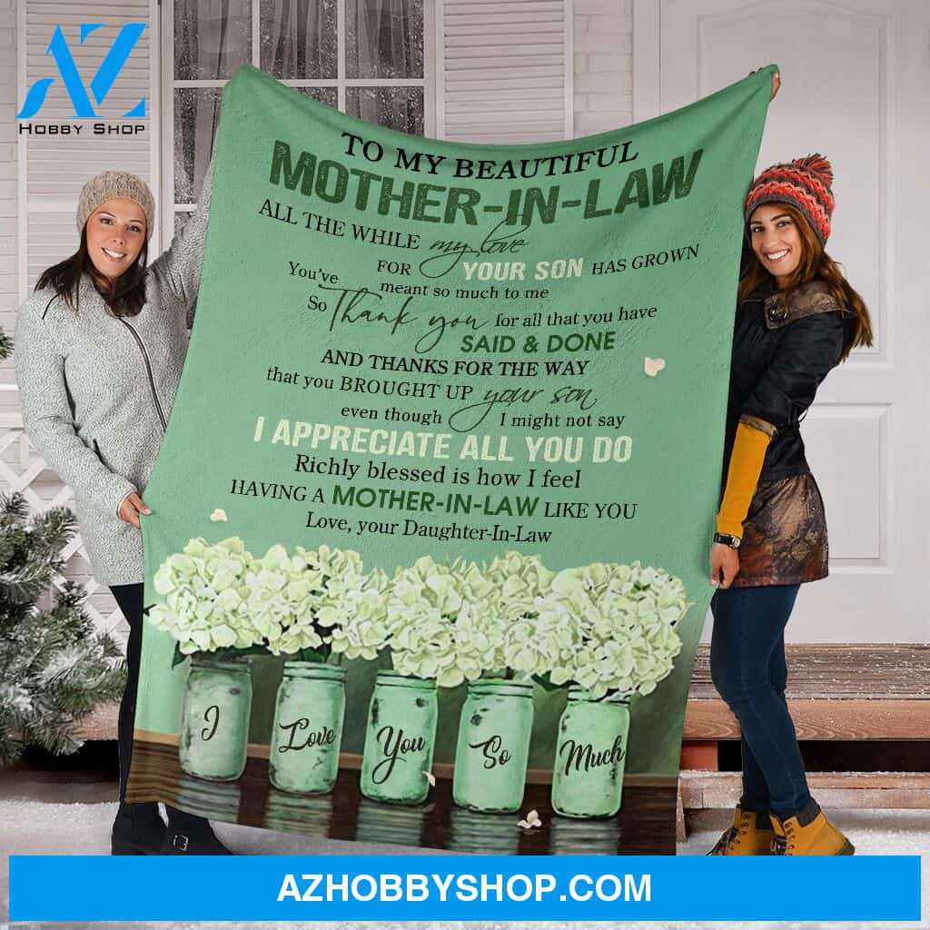Personalized Blanket, Best Gift Letter To My Beautiful Motherbest Gift Inbest Gift Law Fleece Blanket