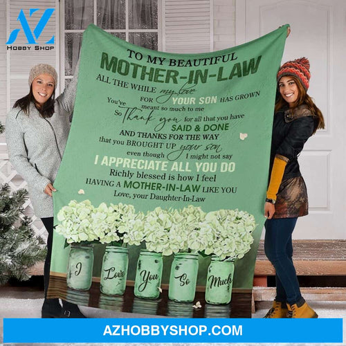 Personalized Blanket, Best Gift Letter To My Beautiful Motherbest Gift Inbest Gift Law Fleece Blanket