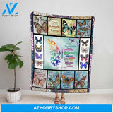 Personalized Blanket, Butterflies Grandma Letter To My Granddaughter You Are Amazing Important Special Stay True Fleece Blanket