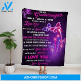 Personalized Blanket, Butterflies Letter To My Granddaughter She Called Me Grandma Fleece Blanket