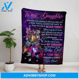 Personalized Blanket, Butterfly Dream Catcher Letter To My Daughter I Pray You'Ll Always Be Safe Purple Fleece Blanket