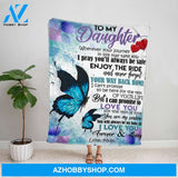 Personalized Blanket, Butterfly Mom Letter To My Daughter I Can Promise To Love You For The Rest Of Mine Fleece Blanket