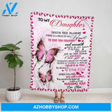 Personalized Blanket, Butterfly Mom Letter To My Daughter You Will Always Be My Baby Girl Pink Fleece Blanket