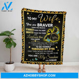 Personalized Blanket, Butterfly Sunflower Husband Letter To My Wife You Are My Sunshine Fleece Blanket