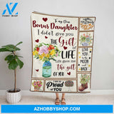 Personalized Blanket, Cactus Flowers Letter To My Bonus Daughter Life Gave Me The Gift Of You Fleece Blanket