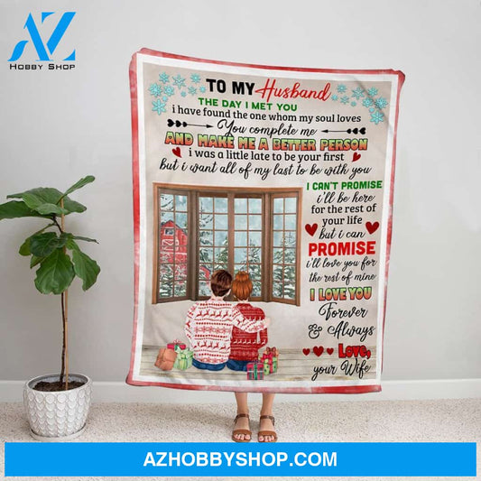 Personalized Blanket, Christmas Wife Letter To My Husband I Love You & Always Fleece Blanket