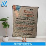 Personalized Blanket, Couple Hand Letter To My Fiancee Never Forget That I Love You Fleece Blanket