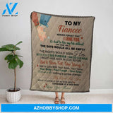 Personalized Blanket, Couple Hand Letter To My Fiancee Never Forget That I Love You Fleece Blanket