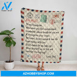 Personalized Blanket, Dad Letter To My Daughter Be Brave Have Courage & Love Life I Am Always With You Fleece Blanket