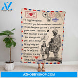 Personalized Blanket, Dad Letter To My Daughter Whenever You Feel Overwhelmed Remember Whose Daughter You Are Letter Fleece Blanket