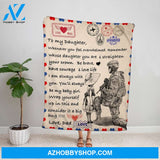 Personalized Blanket, Dad Letter To My Daughter Whenever You Feel Overwhelmed Remember Whose Daughter You Are Letter Fleece Blanket