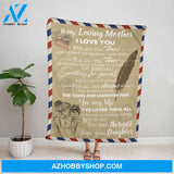 Personalized Blanket, Family Daughter Letter To My Loving Mother You Are The World In My Life Air Mail Fleece Blanket