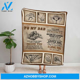 Personalized Blanket, Family Holding Hand Letter To My Dad Thank You For Being There For Me I Love You Fleece Blanket