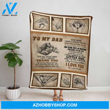 Personalized Blanket, Family Holding Hand Letter To My Dad Thank You For Being There For Me I Love You Fleece Blanket