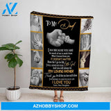Personalized Blanket, Family Letter To My Dad You Will Always Be My Loving Father Holding Hand Fleece Blanket
