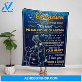 Personalized Blanket, Family Letter To My Grandson I Believe That God Sent You In Letter To My Life Fleece Blanket