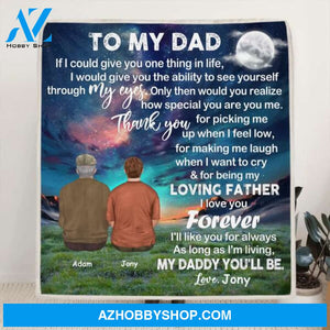 Personalized Blanket Gift From Son/ Daughter To Dad - Father and Son, Father and Daughter Blanket