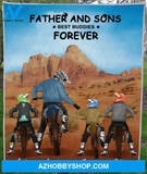 Personalized Blanket Gift From Son To Biker Dad - Father and 3 Kids - Father and sons Best buddies forever