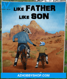 Personalized Blanket Gift From Son To Biker Dad - Father and 1 Kid - Like father like son (Up to 3 Kids)