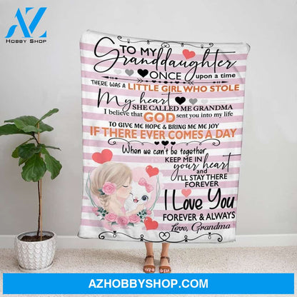 Personalized Blanket, Grandma Letter To My Granddaughter I Love You Forever & Always Fleece Blanket