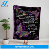 Personalized Blanket, Hippie Butterfly Letter To My Daughter In Law You Are Also My Daughter In Heart Family Soft Fleece Blanket