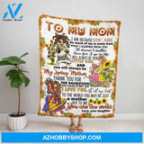 Personalized Blanket, Hippie Family Girl Letter To My Mom I Love You With All My Heart Sunflowers Fleece Blanket