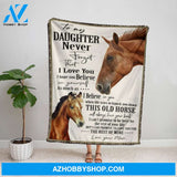 Personalized Blanket, Horse Family Mom Letter To My Daughter Never Forget That I Love You Fleece Blanket