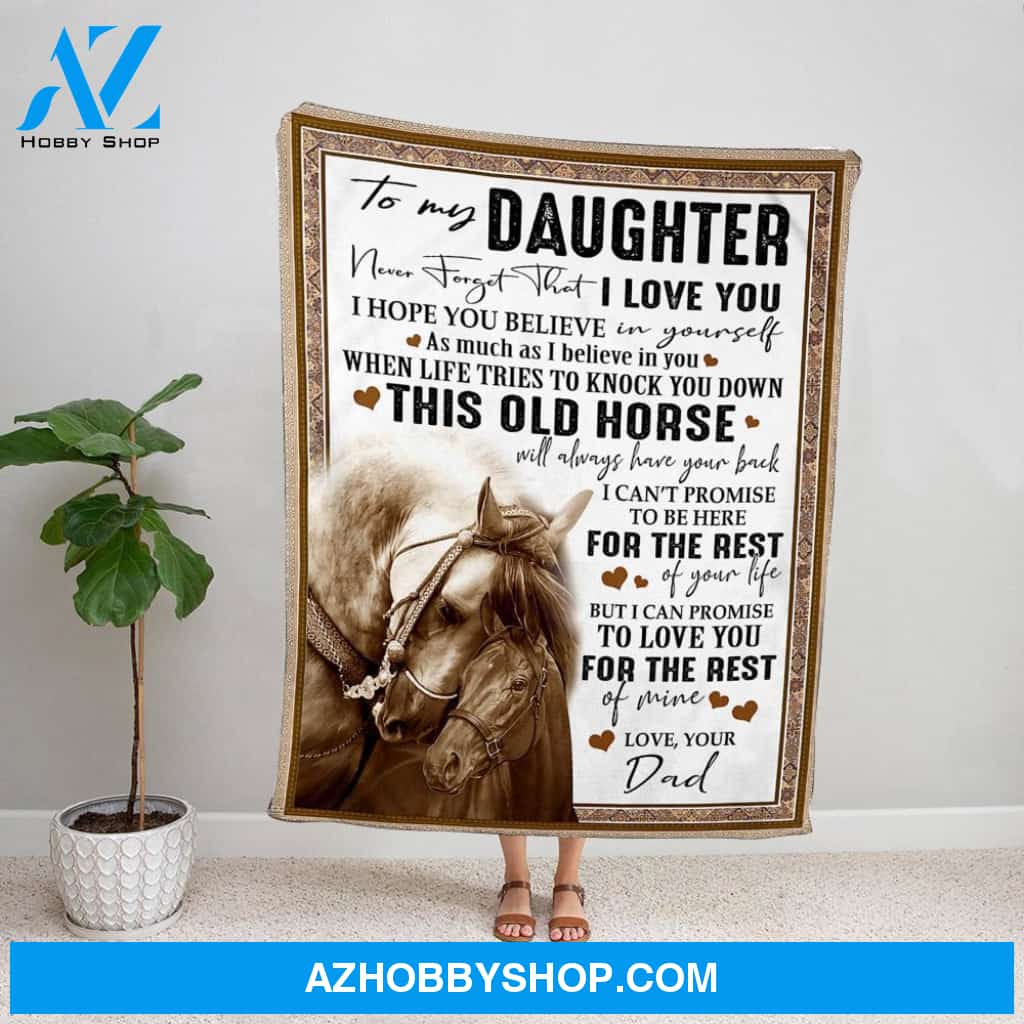 Personalized Blanket, Horse Letter To My Daughter I Can Promise To Love You For The Rest Fleece Blanket