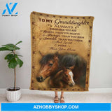 Personalized Blanket, Horse Letter To My Granddaughter Always Remember You Are Brave Stronger Smarter Than You Know Fleece Blanket