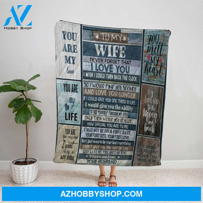 Personalized Blanket, Husband Letter To My Wife Never Forget That I Love You Fleece Blanket