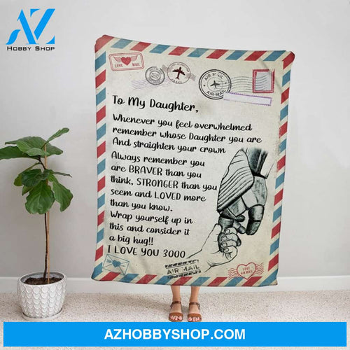 Personalized Blanket, Ironman Letter To My Daughter I Love You 3000 Family Love Air Mail Fleece Blanket