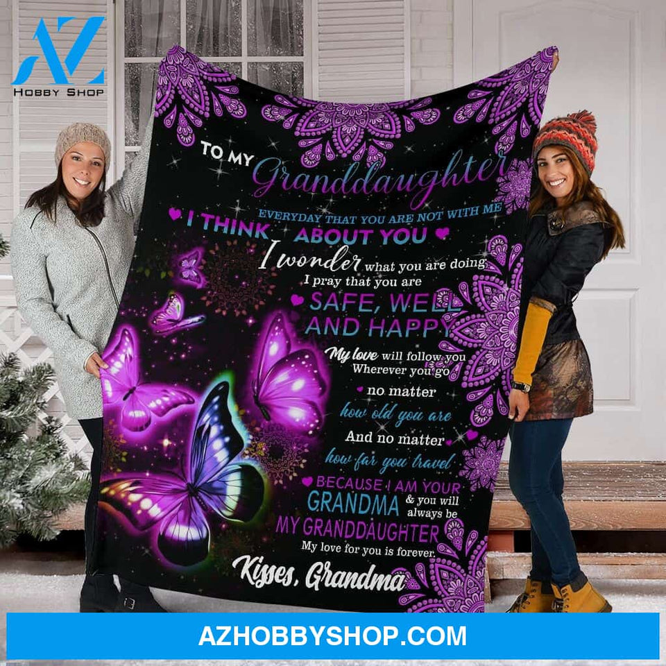 Personalized Blanket, Letter To My Granddaughter Fleece Blanket