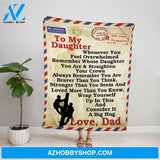 Personalized Blanket, Lineman Letter To My Daughter Remember Whose Daughter You Are Fleece Blanket