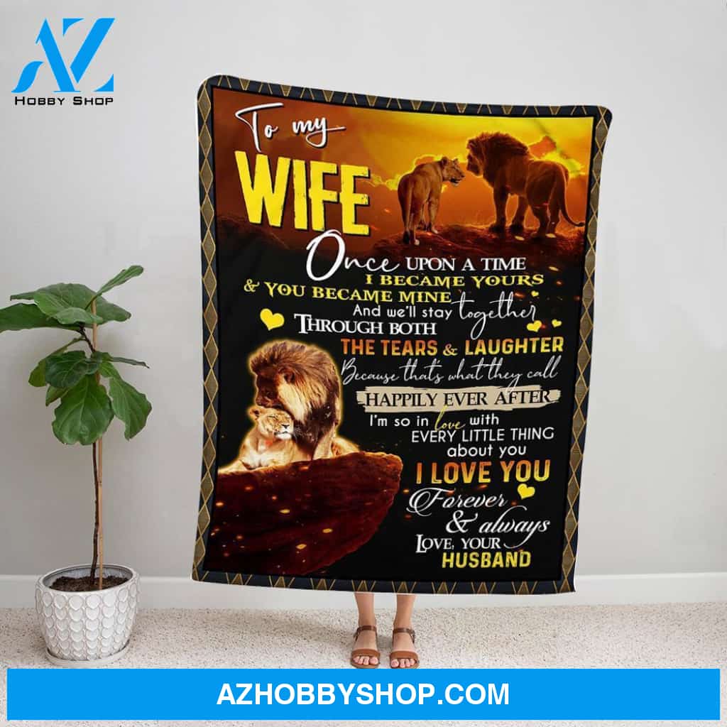 Personalized Blanket, Lion Husband Letter To My Wife I'M So In Love With Every Little Thing About You Fleece Blanket