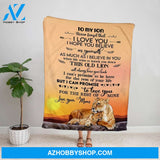 Personalized Blanket, Lion Mom Letter To My Son I Love You Believe In Yourself Family Love Sunset Fleece Blanket