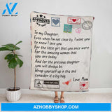Personalized Blanket, Mom Letter To My Daughter Wrap Yourself Up In This And Consider It A Big Hug Air Mail Fleece Blanket
