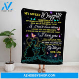 Personalized Blanket, Mom Letter To My Sweet Daughter You Will Always Be My Little Girl Fleece Blanket