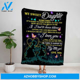 Personalized Blanket, Mom Letter To My Sweet Daughter You Will Always Be My Little Girl Fleece Blanket