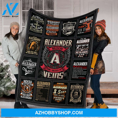Personalized Blanket, Name Alexander Fleece Blanket