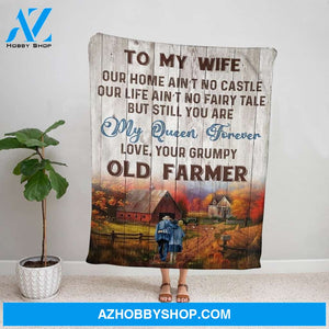 Personalized Blanket, Old Farmer Letter To My Wife You Are My Queen Forever Family Love Soft Fleece Blanket