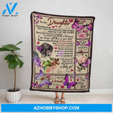 Personalized Blanket, Purple Butterfly Mom Letter To My Daughter I Am So Proud Of Youi Love You Fleece Blanket