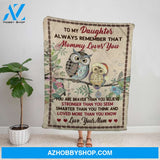 Personalized Blanket, Sewing Owl Mom Letter To My Daughter Always Remember That Mommy Loves You Fleece Blanket