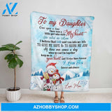 Personalized Blanket, Snowman Letter To My Daughter I Love You Forever And Always Merry Christmas Fleece Blanket