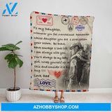 Personalized Blanket, Soldiers Dad Letter To My Daughter You'Ll Always Be My Baby Girl Love You Mail Fleece Blanket