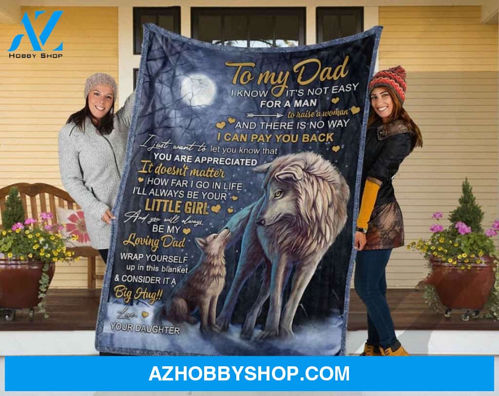 Personalized blanket, To my dad blanket, Daddy blanket, Wolf blanket, Wolf dad blanket, 1st father's day blanket, Father's day gifts