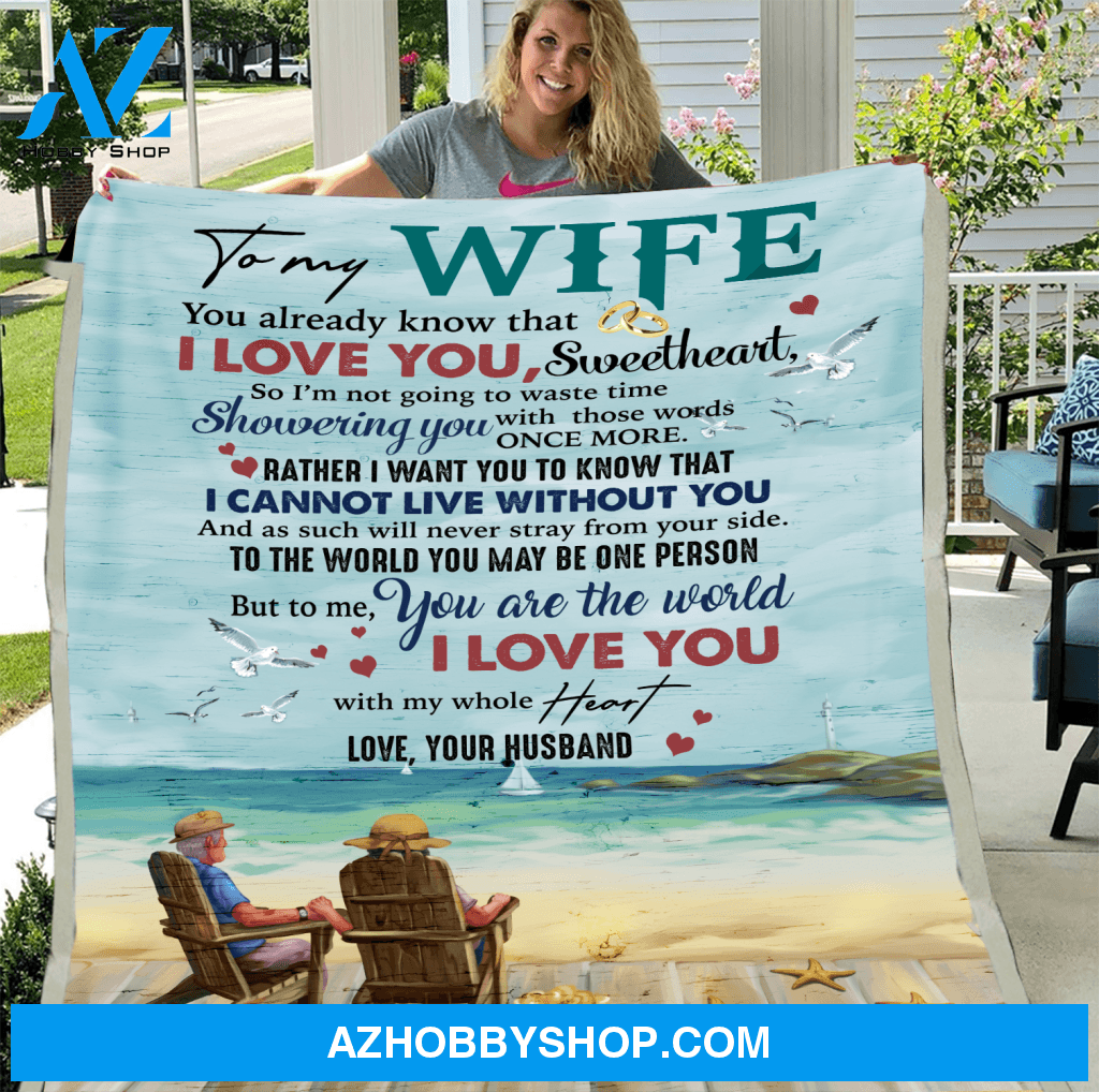 Personalized Blanket To My Wife You Already Know That I Love You Sweetheart Beach Fleece Blanket