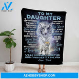 Personalized Blanket, White Tiger Dad Letter To My Daughter I Will Always Be There To Love You Fleece Blanket