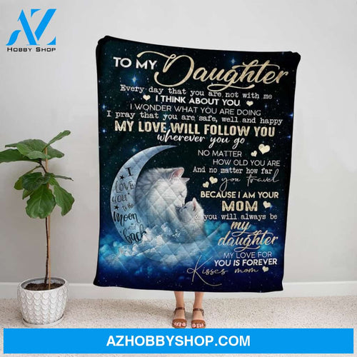 Personalized Blanket, Wolf Letter To My Daughter Every Day That You Are Not With Me I Think About You Fleece Blanket