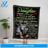 Personalized Blanket, Wolf Pink Roses Mom Letter To My Daughter You Will Always Be My Baby Girl Soft Fleece Blanket